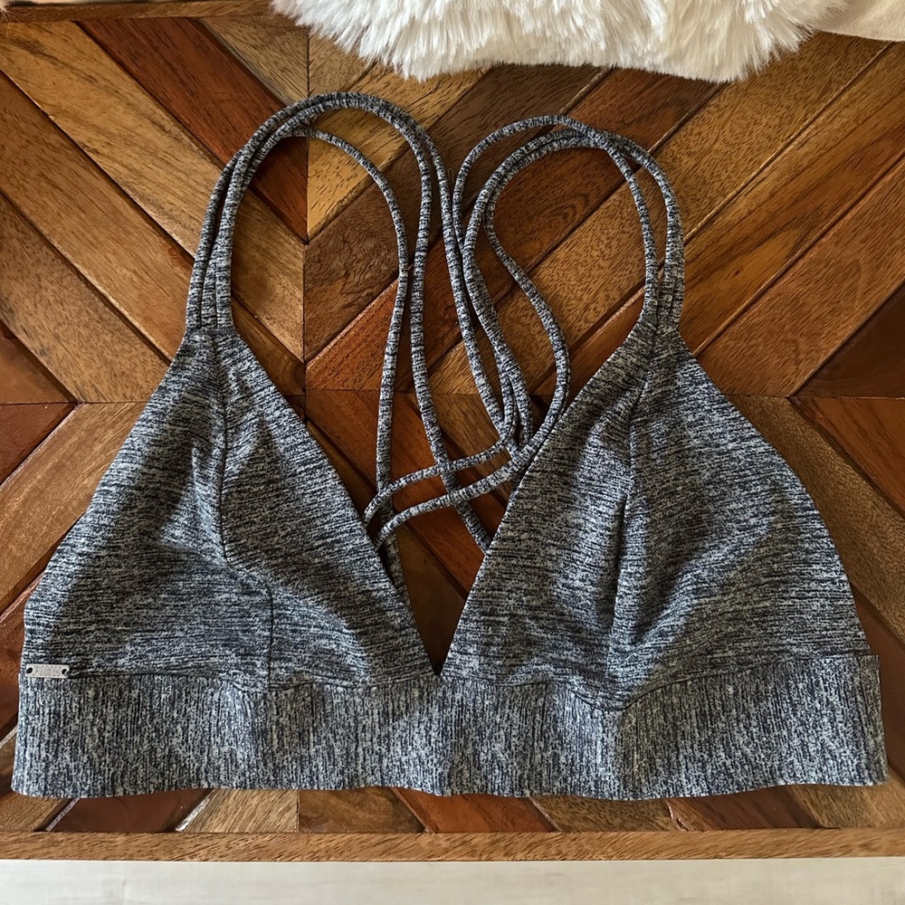 Grey/black PINK sports bra